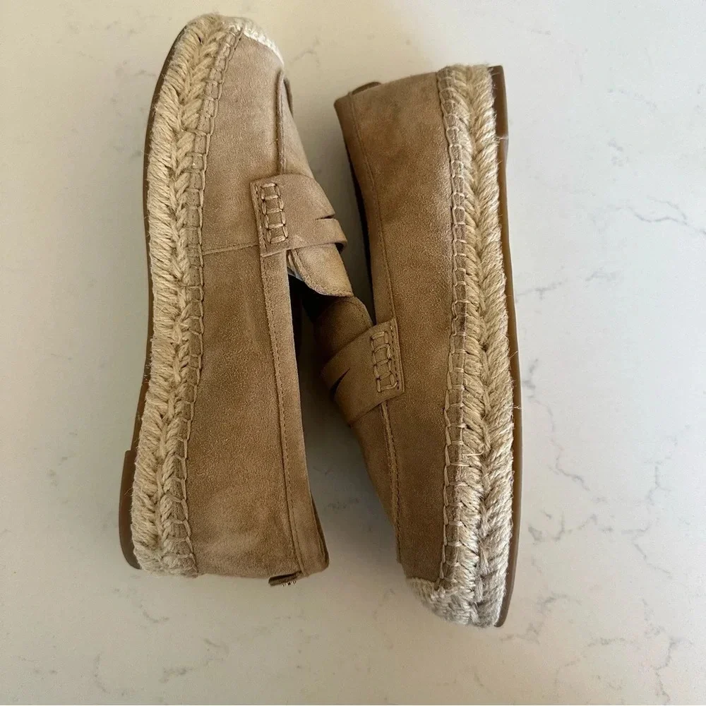 Sam Edelman Kai Suede Espadrille inspired Loafers in Tuscan Tan Size: 5